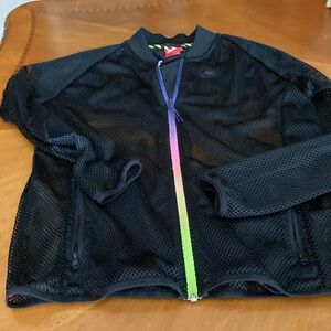 Nike Black and Blue Athletic Jackets with Neon Zippers